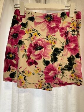 Abercrombie & Fitch Pink Floral Wrap Mini Skirt